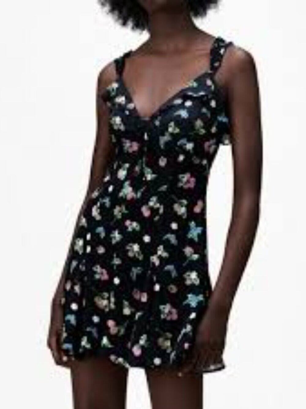 Zara Berry Mini Sleeveless Semi Sheer Dress Flowy Lightweight Size M